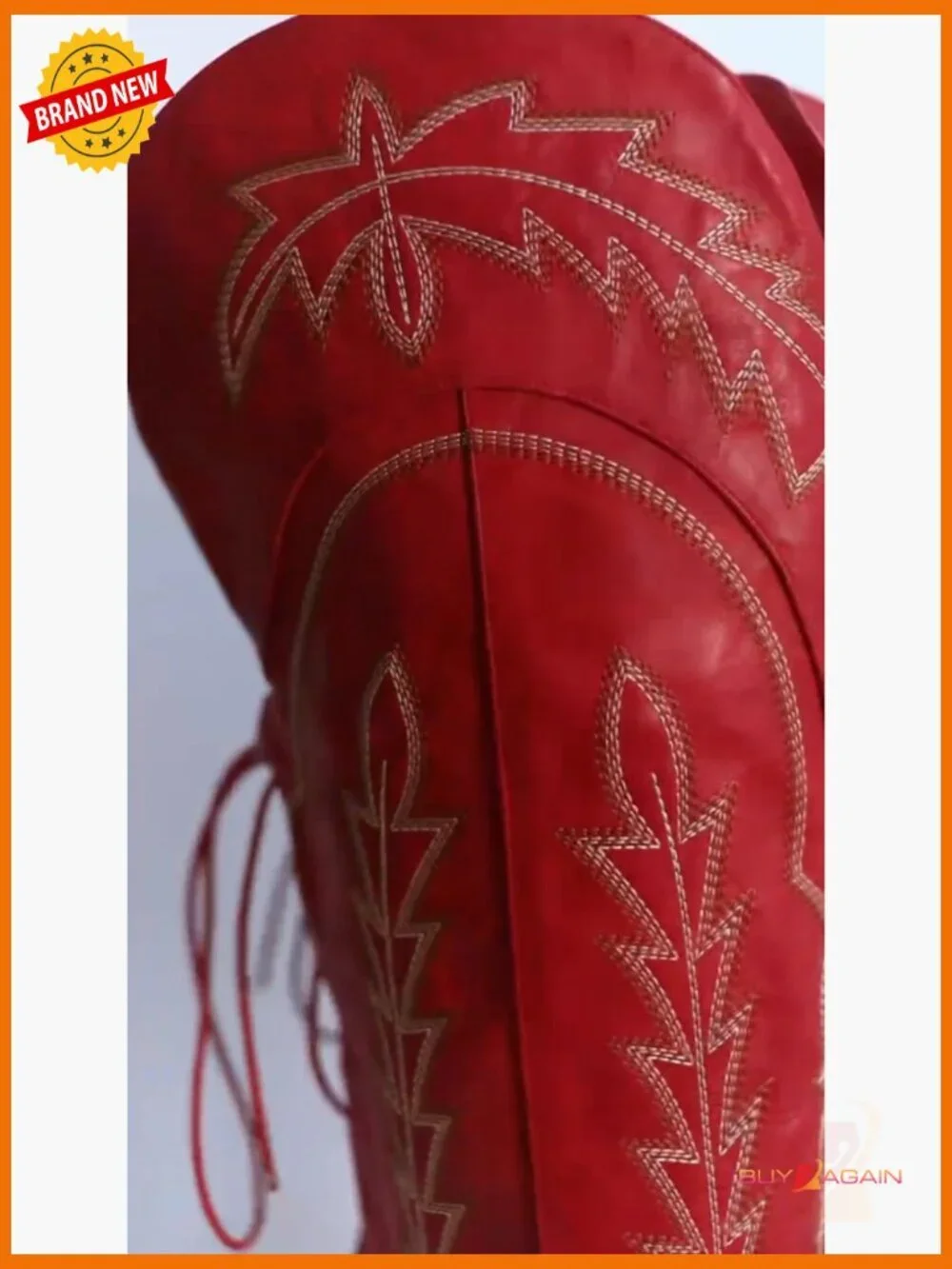 Thigh High Cowboy Boots Wide Calf Embroidered Over The Knee Western Boots